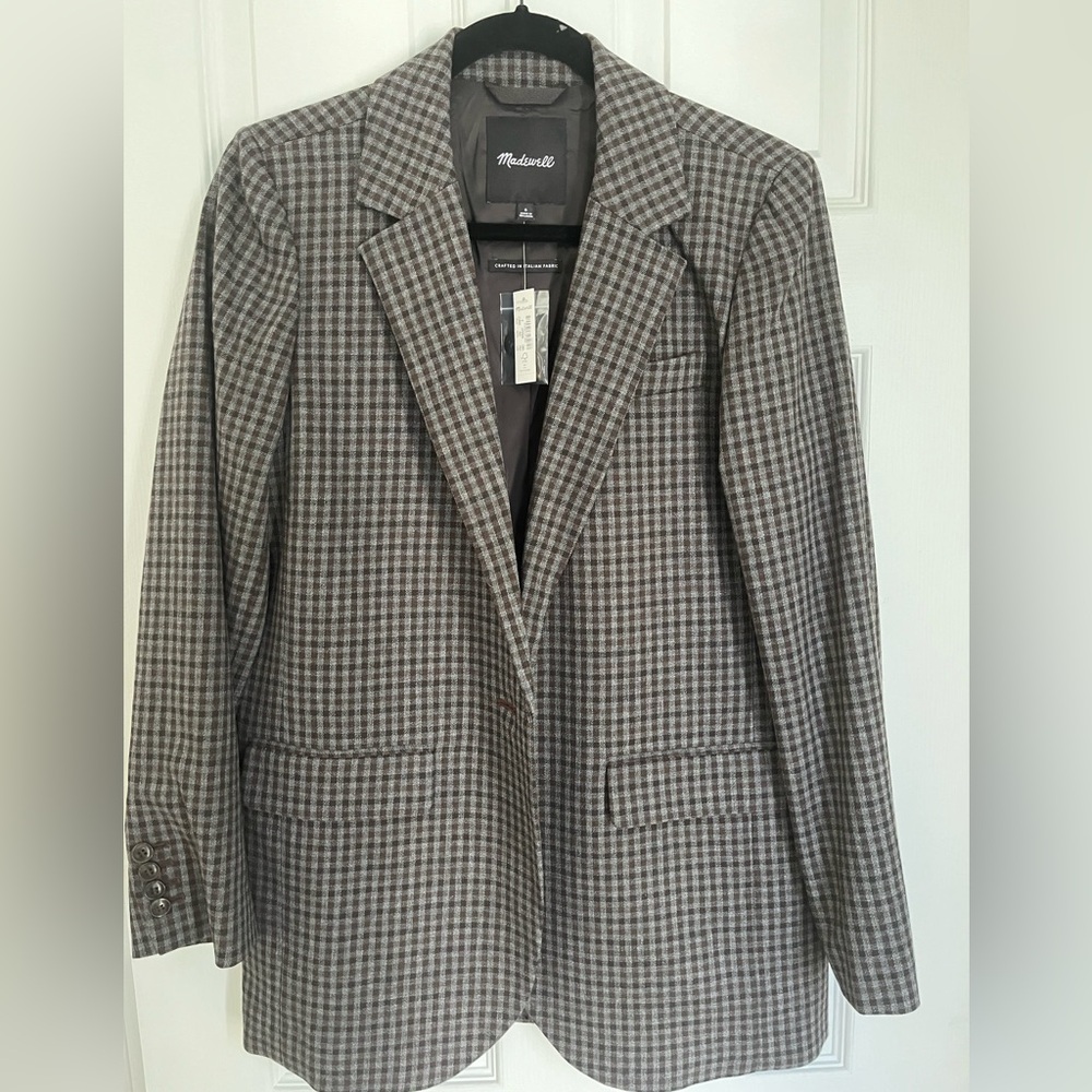 Madewell The Larsen Blazer in Plaid Microcheck Size S